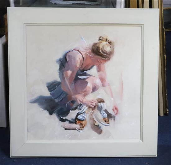 § Johnny Morant (1982-) Gathering Seashells 23.5 x 23.5in.